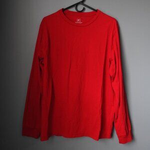 2/$13 GEORGE | Men's Crewneck T-Shirt with Long Sleeves, Red XL(46-48)